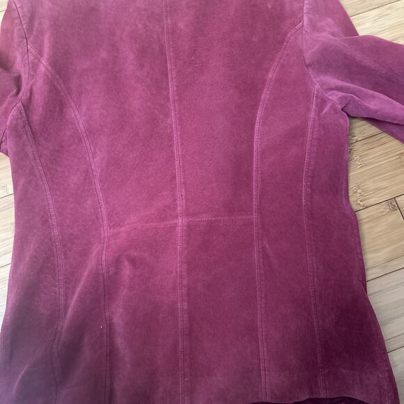 Woman's Dusty Rose Washable Suede Blazer Cottagecore Western Americana Chic LG - Picture 7 of 8